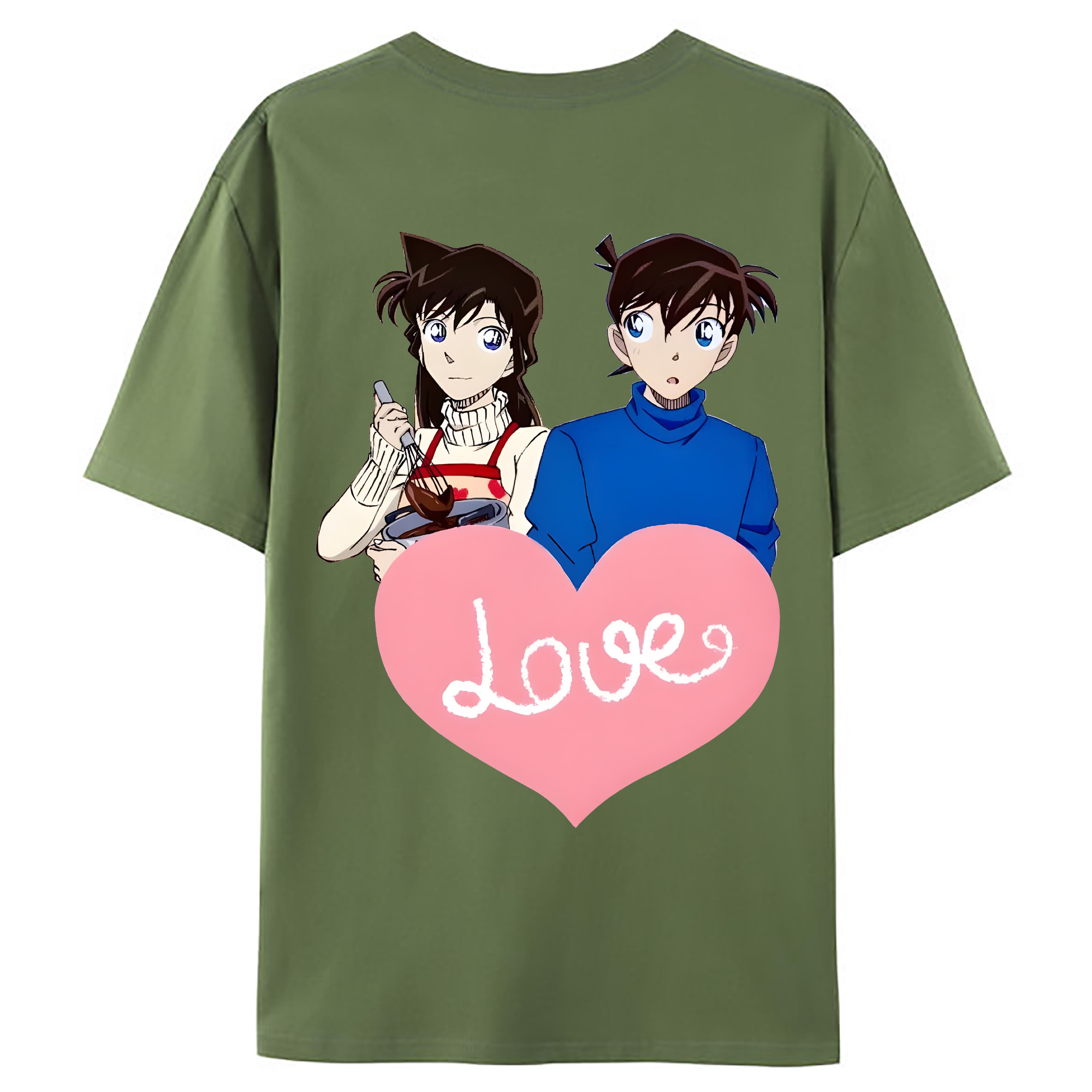（画像用） 名探偵コナン 毛利 蘭 もうり らん、モーリ ラン Detective Conan Rachel Moore 綿100％ メンズ半袖Tシャツ（バックプリント） 通気性